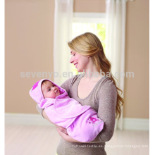 Swaddler de baño de bebé con capucha de bambú, princesa de bebé, diseño de dibujos animados de color rosa capucha cómoda para mantener caliente la cabeza de bebé